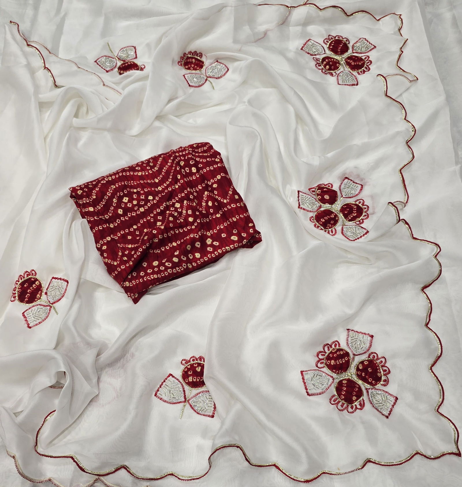 JK Designer White Organza Party Wear Sarees Wholesale Clothing Suppliers In India
